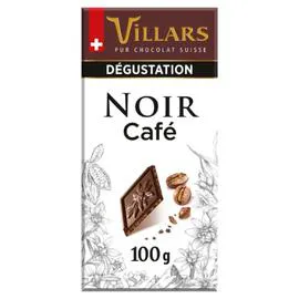 VILLARS Tablette chocolat Noir / pépites café 100g