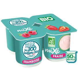 LES 300 & BIO Yaourt aux fruits mixés brassé Bio 4x125g