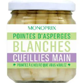 MONOPRIX Pointes d'asperges blanches cueillies main 110g