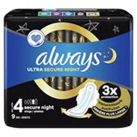 ALWAYS, ULTRA Serviettes hygiéniques Secure Night Taille 4 x9