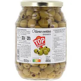 TOP BUDGET Olives vertes dénoyautées 490g