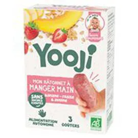 YOOJI Bâtonnets Manger Main Bio Fraise banane avoine 150g