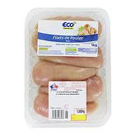 ECO+ Filets de poulet Blanc 1kg