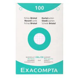 EXACOMPTA 100 Fiches Bristol Perforées, 10X15Cm l'unité
