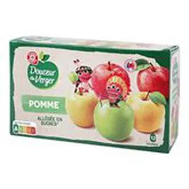 MARQUE REPÈRE, DOUCEUR DU VERGER Compote allégée Douceur verger Pommes 12x90g