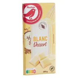 AUCHAN Tablette de chocolat dessert blanc 180g