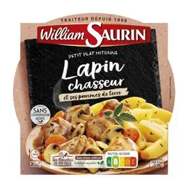 WILLIAM SAURIN Plat cuisiné lapin chasseur et ses pommes de terre 280g