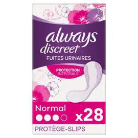ALWAYS, DISCREET Protèges Slips Pour Fuites Urinaires Normal x28
