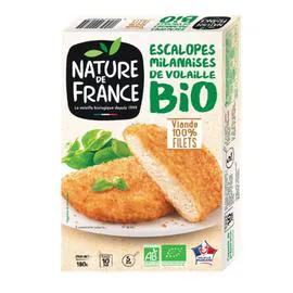 NATURE DE FRANCE Escalope volaille Milanaise Bio 180g