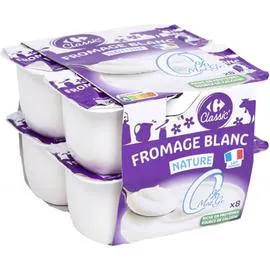 CARREFOUR Fromage blanc nature 0% MG 8x100g