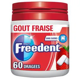 FREEDENT, WHITE Chewing-gum sans sucres goût Fraise 84g