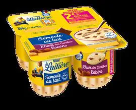 NESTLÉ, LA LAITIÈRE LA LAITIERE Yaourt semoule au lait rhum et raisins secs 4x115g