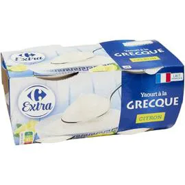 CARREFOUR EXTRA Yaourt à la grecque citron 4x150g