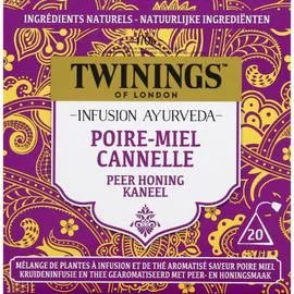 TWININGS Infusion Ayurveda poire, miel & cannelle x20 36g
