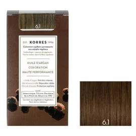 KORRES Coloration Pour Cheveux Haute Performance à Huile d'Argan Blond Cendré 6.1 l'unité