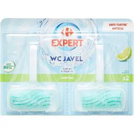 CARREFOUR EXPERT Blocs WC javel parfum citron vert 2x40g