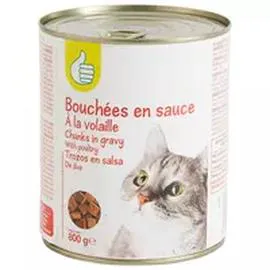AUCHAN, POUCE Bouchées en sauce à la volaille pour chat 800g