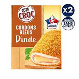 MARQUE REPÈRE, CÔTÉ CROC Cordons bleus Dinde x2 2x100g