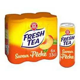 MARQUE REPÈRE, FRESH TEA Thé glacé Pêche - Canette 6x33cl