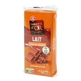 MARQUE REPÈRE, TABLETTE D'OR Chocolat au lait éclats de caramel 3x100g