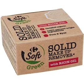 CARREFOUR SOFT GREEN Démaquillant solide bio huile de ricin 40g
