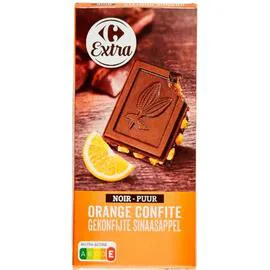 CARREFOUR EXTRA Chocolat noir orange confite 200g