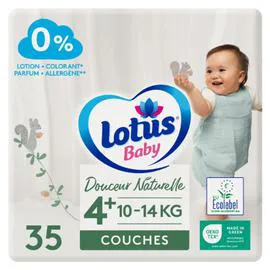 LOTUS BABY Couches bébé taille 4+ : 10 - 14kg douceur naturelle x35