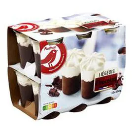 AUCHAN Liégeois au chocolat 12x100g