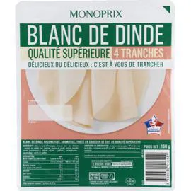 MONOPRIX Blanc de dinde 160g