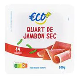 ECO+ Quart de jambon sec 14 tranches 200g