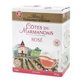 MARQUE REPÈRE, TERRASSES D'AUTAN AOC Côtes du Marmandais vin rosé 3l