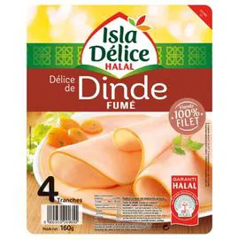 ISLA DÉLICE Blanc de dinde fumée halal 160g