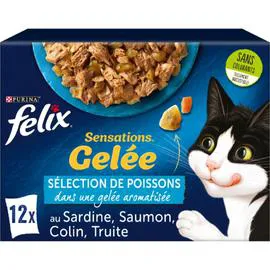 PURINA, FELIX Pâtée pour chat en gelée au poisson sensation 12x85g