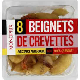 MONOPRIX Beignets de crevettes avec sauce aigre-douce 160g