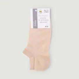 MONOPRIX FEMME Lot 2 Mini-Socquettes Fil D'Écosse, Noir Beige Taille Unique l'unité