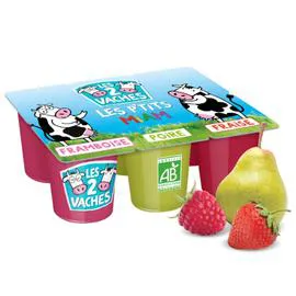 LES 2 VACHES Petit suisse aux fruits Bio 6x50g
