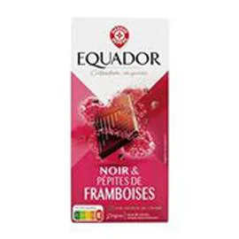 MARQUE REPÈRE, EQUADOR Tablette chocolat Noir framboise 100g
