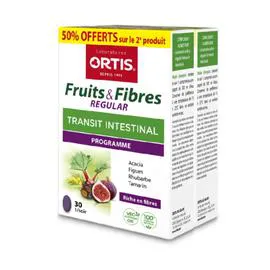 FRUITS ET FIBRES Complément Alimentaire Transit Intestinal Riche En Fibres Regular x30
