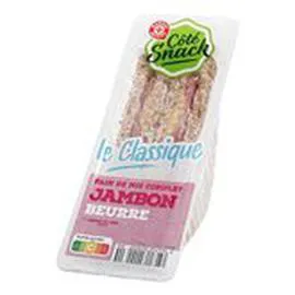 MARQUE REPÈRE, CÔTÉ SNACK Sandwich Jambon beurre 125g