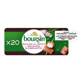 BOURSIN Fromage apéritif Roulés Echalotte Ciboulette 20x5g