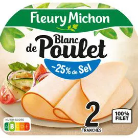 FLEURY MICHON Blanc de poulet réduit en sel 80g