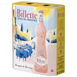 BILLETTE Vin Rosé Provence Corse AOP Côtes de Provence 3l