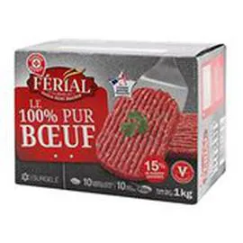 MARQUE REPÈRE, FÉRIAL Steak haché 15% MG - x10 1kg