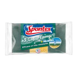 SPONTEX Eponge à récurer grattantes microfibre x3