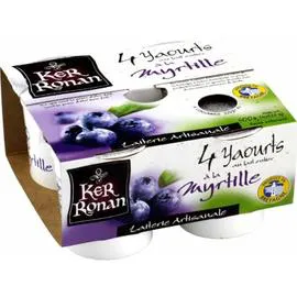 KER RONAN Yaourt myrtille 4x125g
