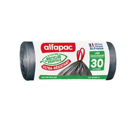 Sacs poubelles 30l à lien coulissant ultra résistant (x15)