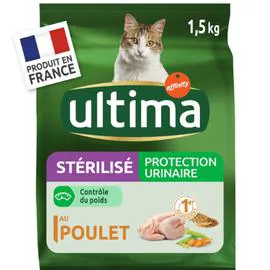 ULTIMA Croquettes pour chat stérilisés Protection urinaire 1,5kg