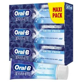 ORAL-B Dentifrice Artic Fresh Menthe Poivrée & Menthe Verte 3D White 3x75ml