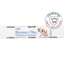 CARREFOUR SIMPL Thon morceaux au naturel 3x93g