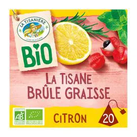 LA TISANIÈRE Tisane Bio brûle graisse citron & guarana x20